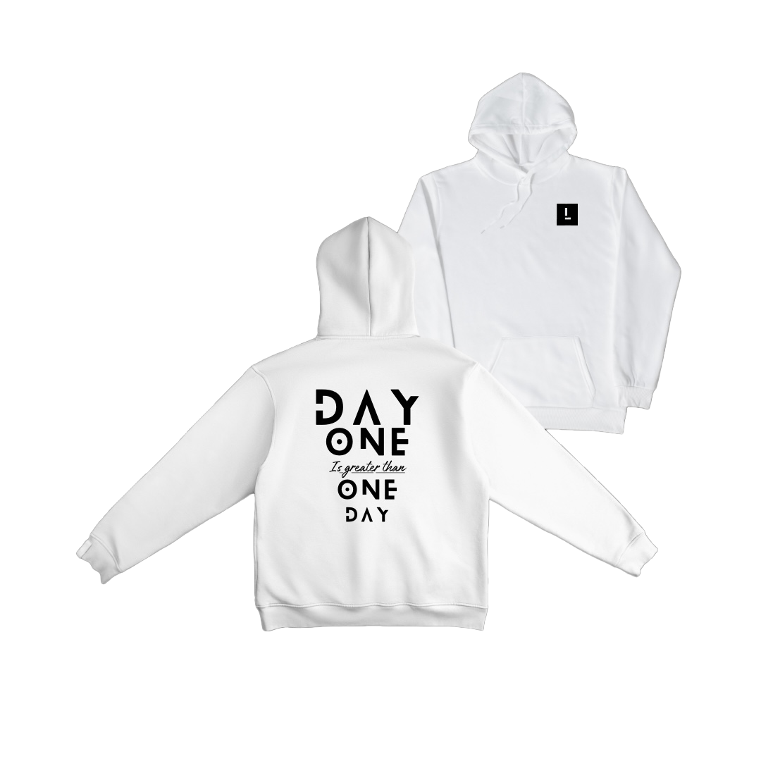 WHITE Day one lightweight hoodie