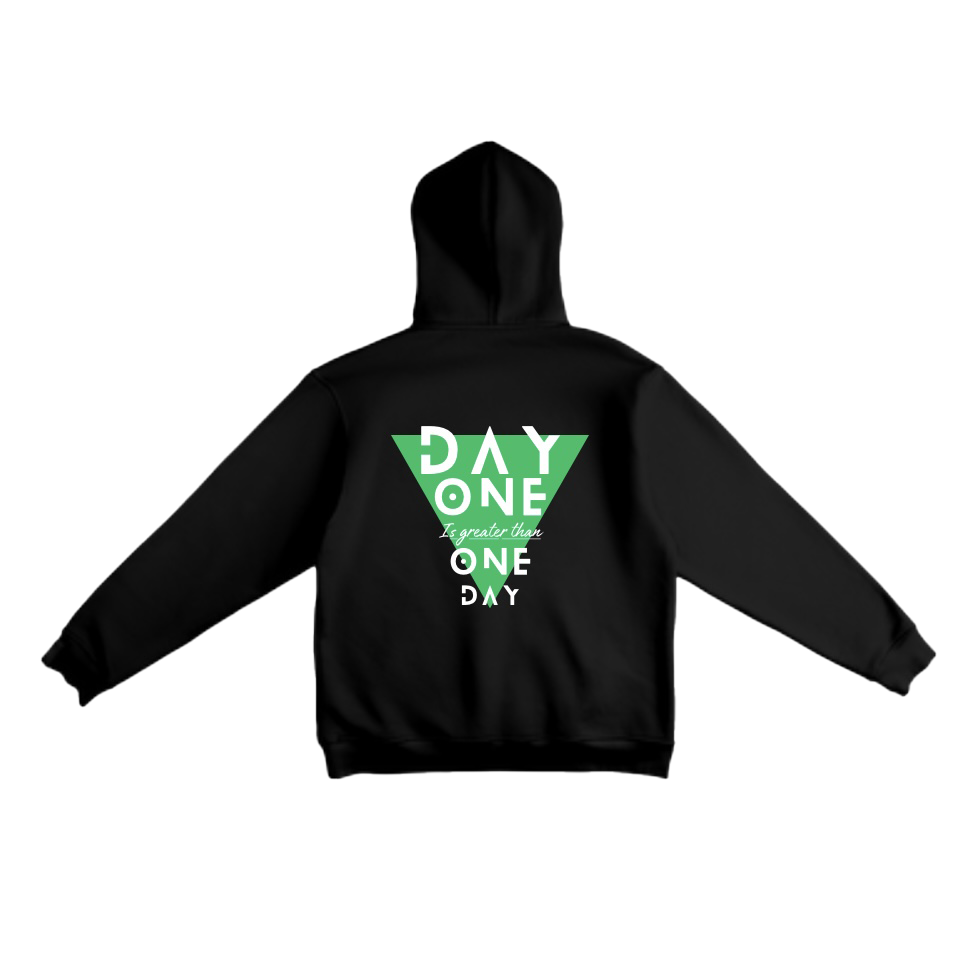 BLACK Day one lightweight hoodie