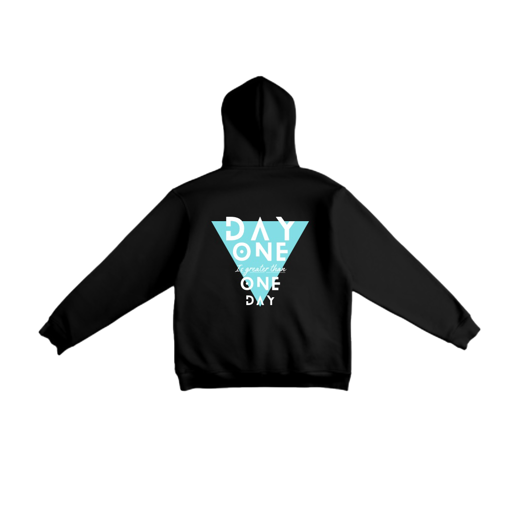 BLACK Day one lightweight hoodie