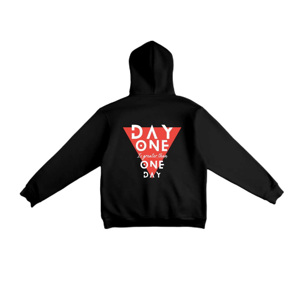 BLACK Day one lightweight hoodie