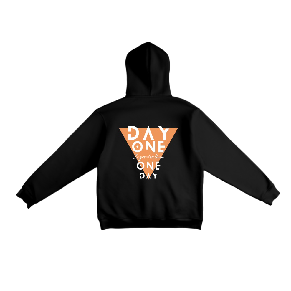 BLACK Day one lightweight hoodie