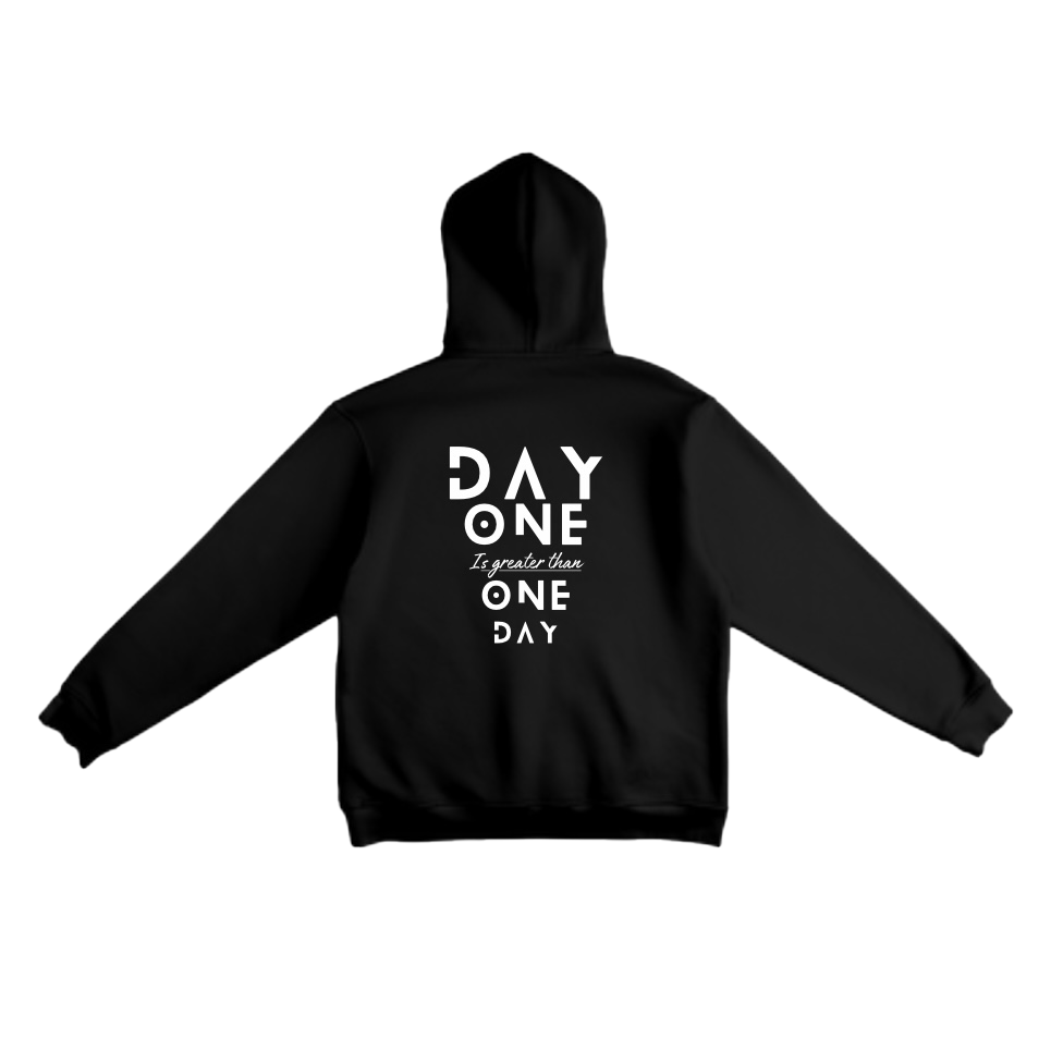 BLACK Day one lightweight hoodie