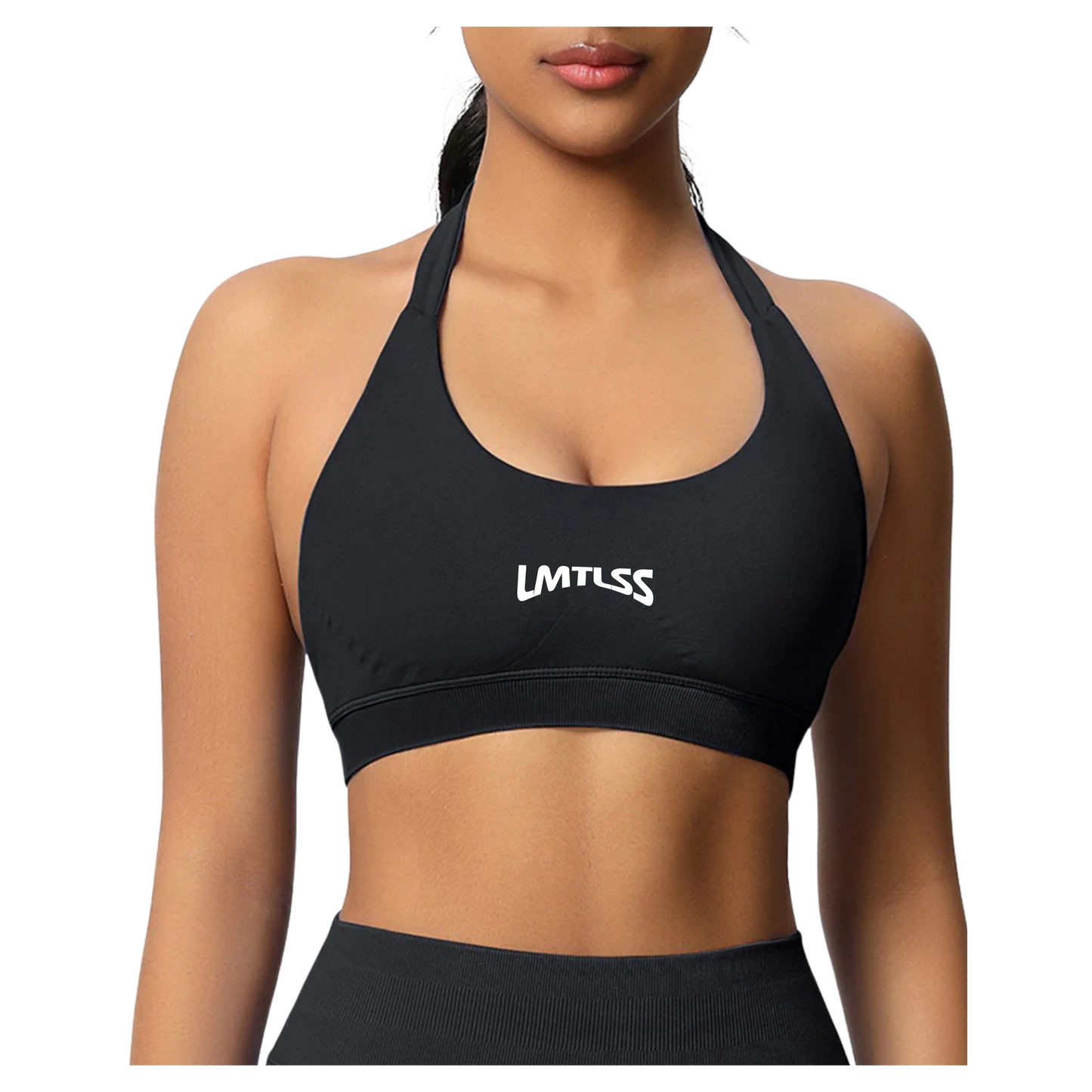 Ladies LMTLSS pulse halter neck top