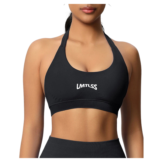 Ladies LMTLSS pulse halter neck top