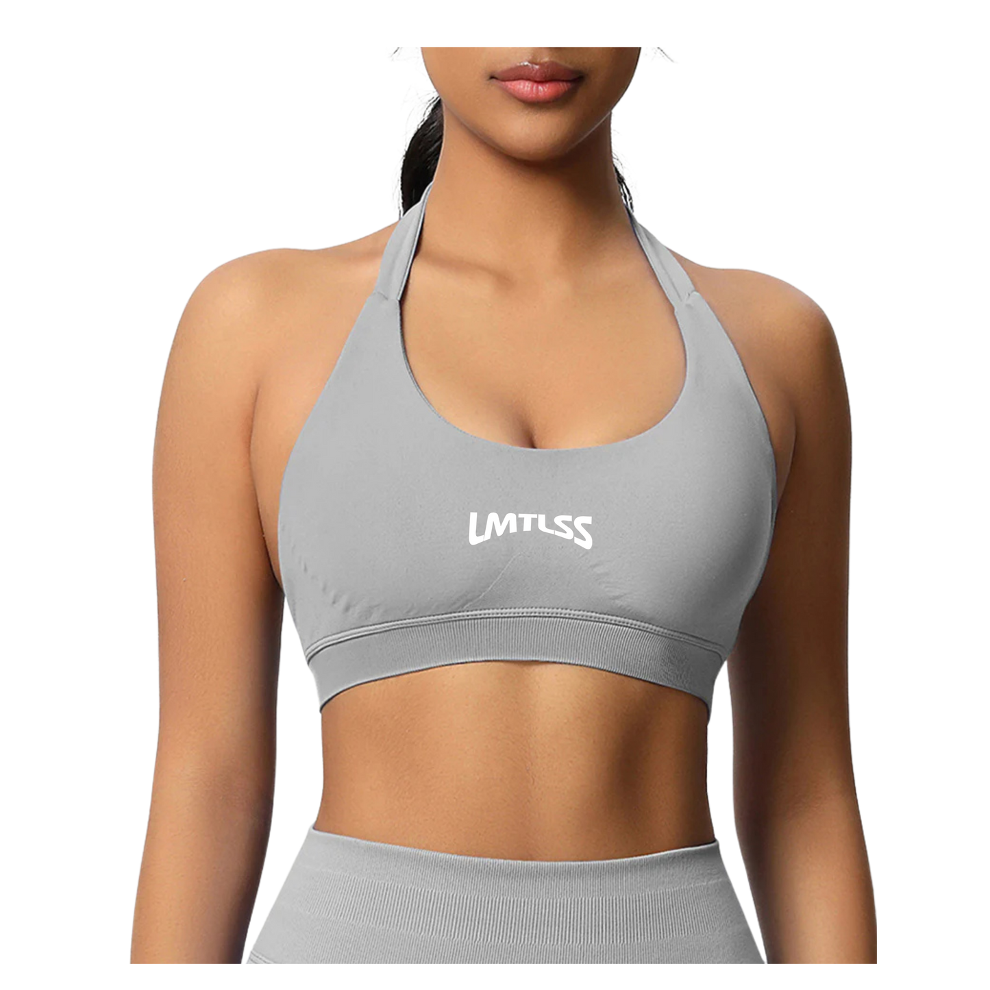 Ladies LMTLSS pulse halter neck top