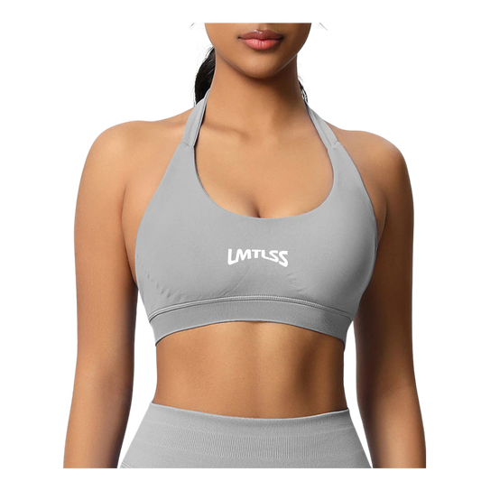 Ladies LMTLSS pulse halter neck top
