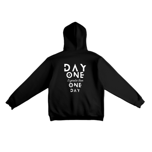 BLACK Day one lightweight hoodie