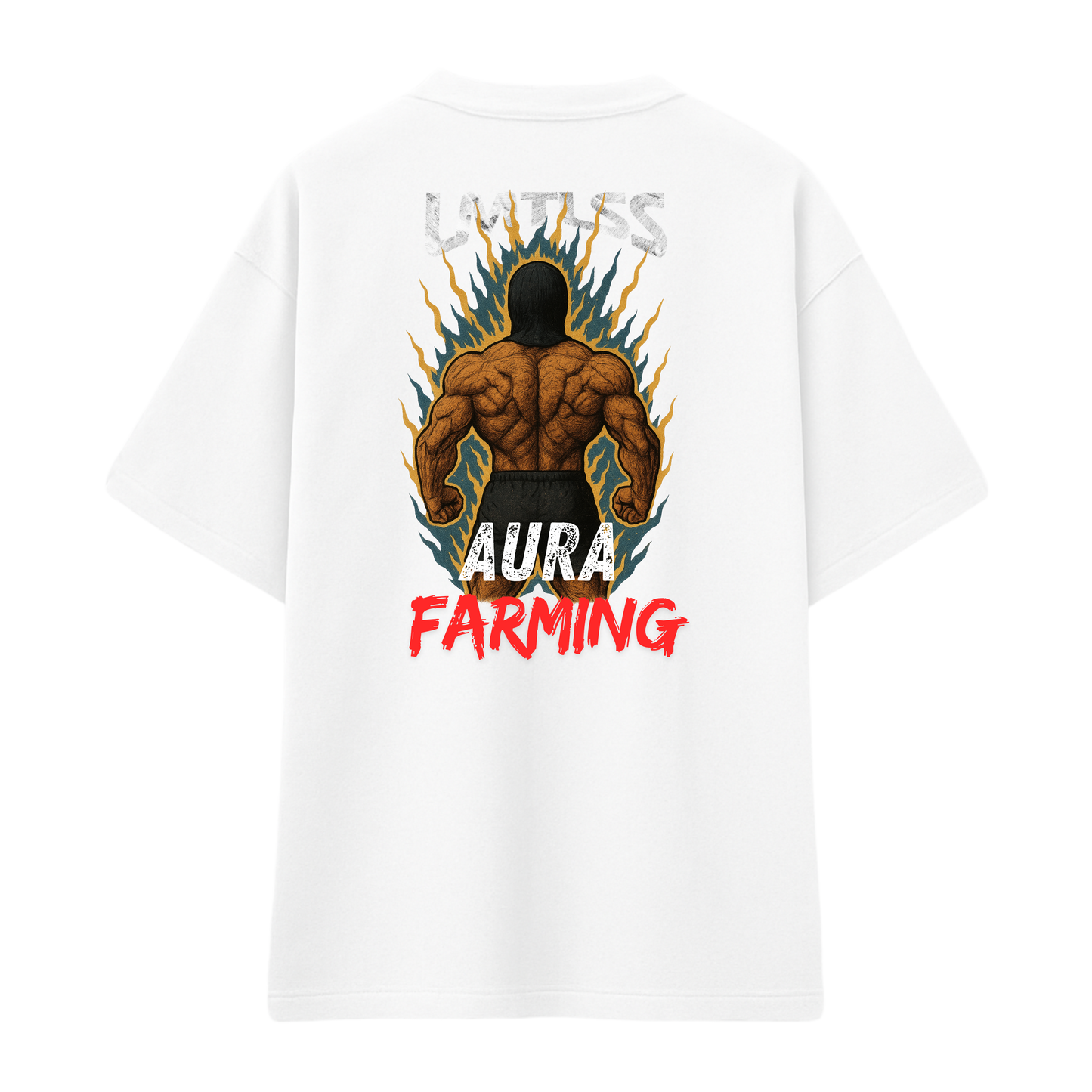 AURA FARMING PUMP COVER (BACK POSE) - OVERSIZED TEE