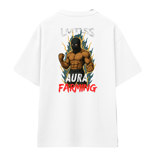AURA FARMING PUMP COVER (FRONT POSE) - OVERSIZED TEE